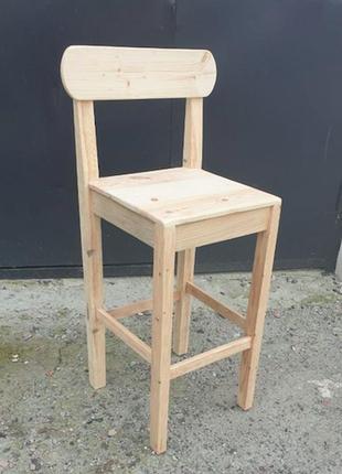 Деревянный высокий стул с закругленной спинкой для кофейни, кафе, паба
