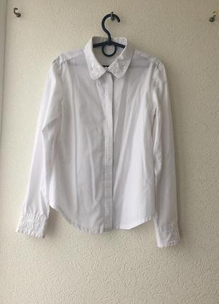 Качественная красивая рубашка для школы с вышивкой на рост 155+-см