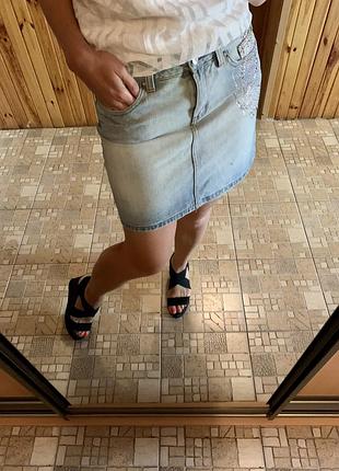 Джинсова спідниця 100% катон 💙denim 💙 2