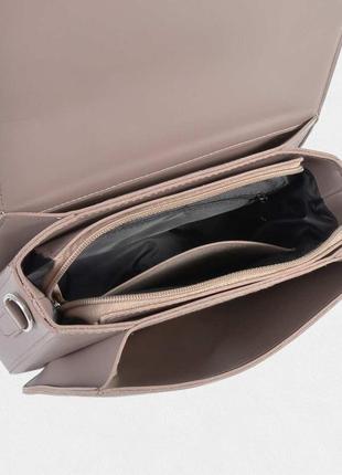 Жіноча сумка кросбоді з екошкіри димчаста4 фото
