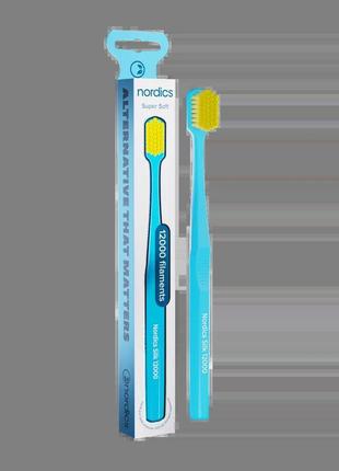 Зубні щітки nordics преміум-класу silk blue 12000 ultra soft