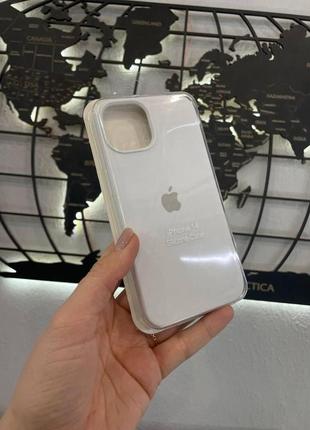 Чехол-накладка silicone case с микрофиброй для iphone 14,силиконовый чехол для айфон 14 (цвет белый)