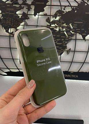 Чохол silicone case з мікрофіброю для iphone x/iphone xs,якісний чохол-накладка для айфон х/хс