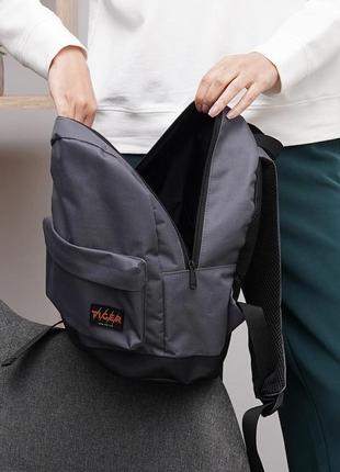 Міський сірий рюкзак на кожен день рюкзак повсякденний матеріал текстиль рюкзак унісекс маленький4 фото