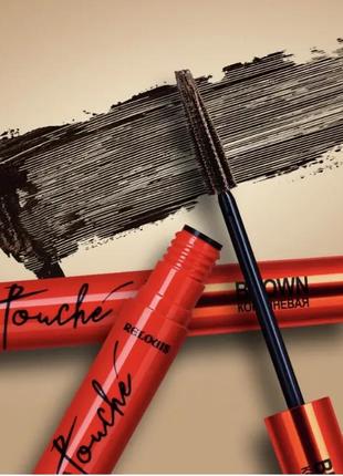 Туш для вій touché з супероб'єм та розділення (коричнева)