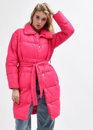 Демисезонная куртка-пальто малиновая | 78005