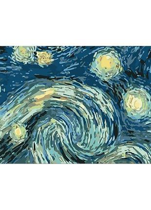Картина по номерам strateg звездная ночь ван гога 50x25 см ww201 ww201 набор для росписи по цифрам