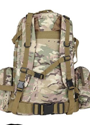 Рюкзак туристичний+3 підсумки aokali outdoor b08 75l camouflage cp з об'ємними кишенями на блискавці3 фото