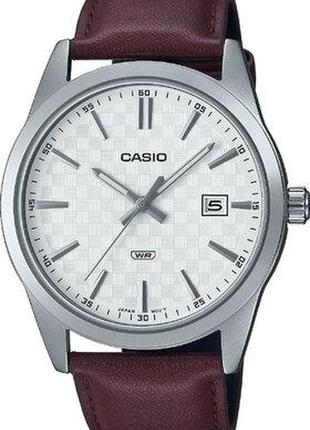 Мужские часы casio classic mtp-vd03l-5audf, серебристый с бордовым