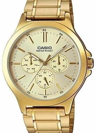 Мужские часы casio mtp-v300g-9audf, золотой цвет