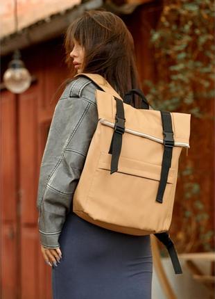 Рюкзак ролл sambag унисекс rolltop lsh бежевый7 фото