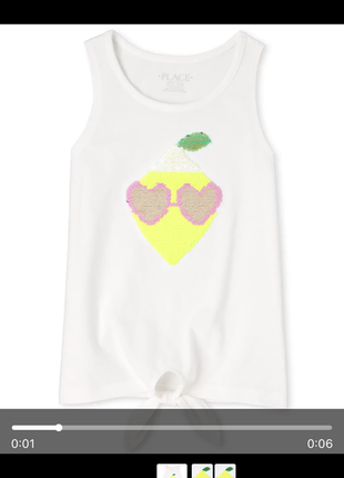 Майка с пайетками  от childrens place р. 7-8 лет