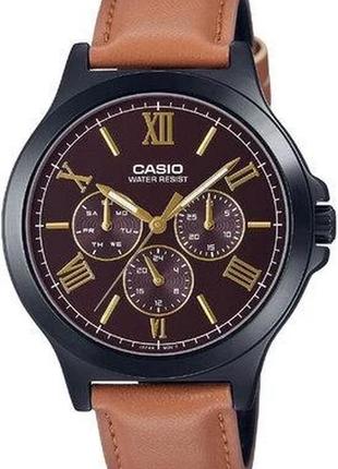 Мужские часы casio classic mtp-v300bl-5audf, коричневый с черным