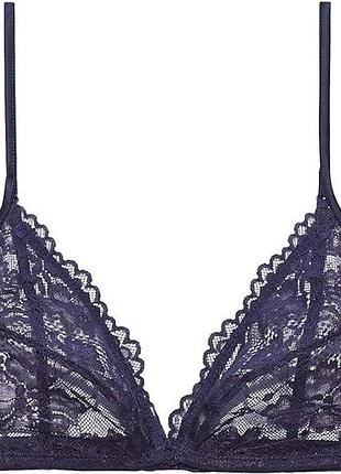 Бюстгалтер темно-синій мереживний 75a savage x fenty by rihanna