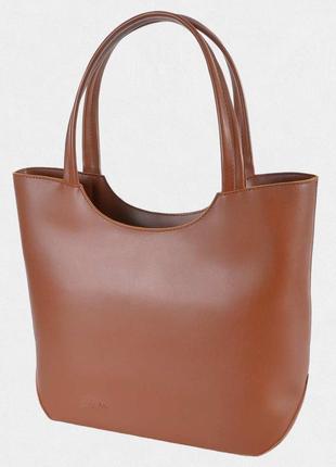 Жіноча сумка тоут з екошкіри коричнева