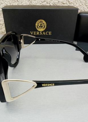 Versace окуляри маска жіночі сонцезахисні чорні з градієнтом5 фото