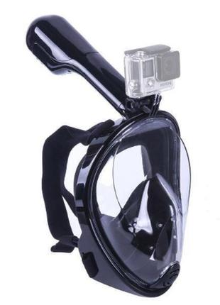Маска shoot для підводного плавання (сноркелинга) з кріпленням для екшн камер - чорна (s-m) код № xtgp280