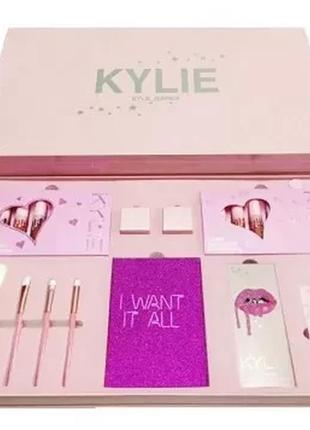 Набор косметики kylie jenner big box розовый, большой подарочный набор для макияжа 50*30*4 см6 фото