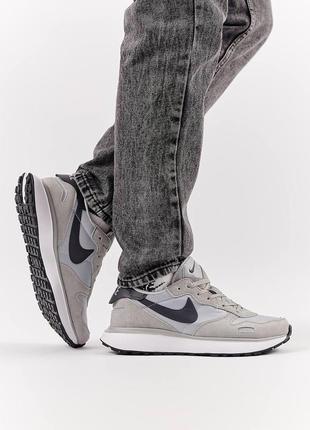 Чоловічі замшеві кросівки nike phoenix waffle gray, чоловічі кеди найк сірі, чоловіче взуття