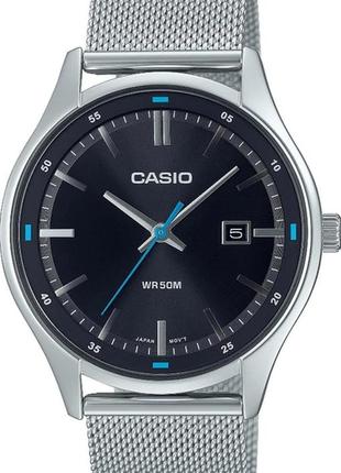 Чоловічий годинник casio mtp-e710m-1avdf, сріблястий з чорним