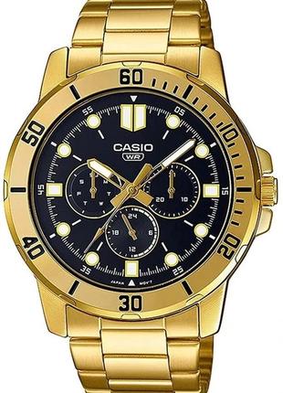 Мужские часы casio mtp-vd300g-1eudf, золотой с черным