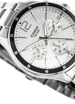 Мужские часы casio chronograph classic mtp-1374d-7avdf, серебристый цвет