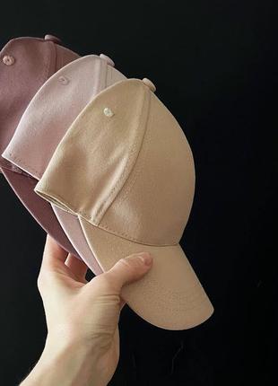 Пудровая кепка, женская кепка, розовая бейсболка