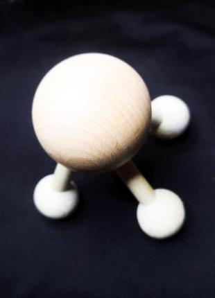 Деревянный массажер - молекула с ножками, 9 см