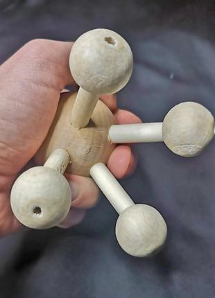 Деревянный массажер - молекула с ножками, 9 см4 фото