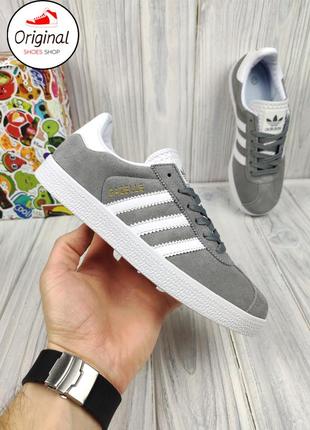 Женские кеды adidas gazelle light gray white