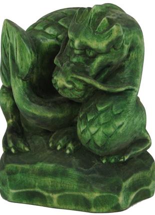 Статуэтка ручной работы зеленый древесный дракон символ 2024 года