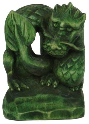 Статуэтка ручной работы зеленый древесный дракон символ 2024 года3 фото