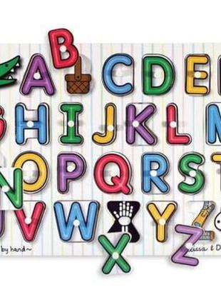 Развивающая игрушка melissa&doug деревянная рамка-вкладыш английский алфавит (md23272)2 фото