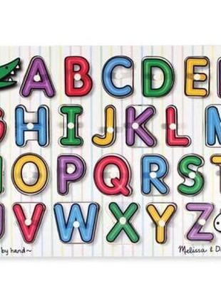 Розвивальна іграшка melissa&doug дерев'яна рамка-вкладиш англійський алфавіт (md23272)