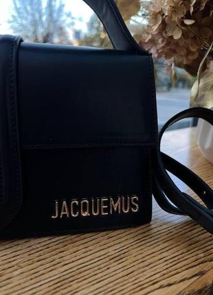 Жіноча сумка з екошкіри jacquemus le bambino black молодіжна, брендова сумка-клатч маленька через8 фото