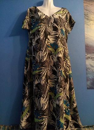 Платье в цветочек туника миди макси