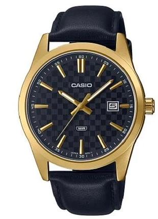 Мужские часы casio classic mtp-vd03gl-1audf, золотые с черным