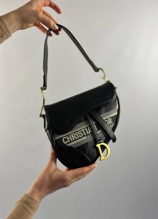 Женская сумка седло из эко-кожи клатч dior saddle диор молодежная, брендовая сумка через плечо5 фото