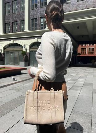Женская сумка marc jacobs tote mini mj марк джейкобс большая сумка шопер на плечо легкая сумка из экокожи6 фото