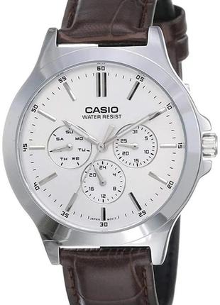 Мужские часы casio mtp-v300l-7audf, серебристый с коричневым