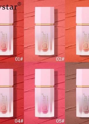 Жидкие матовые румяна julystar matte liquid blush 05 7 мл6 фото