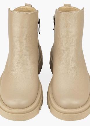 Ботинки низкие женские  бежевые натуральная кожа украина  alromaro - размер 40 (26 см)  (модель:6 фото