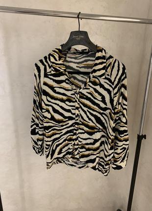 Леопардова блуза блузка zara жіноча сорочка