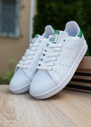 Женские кроссовки adidas stan smith белые с зеленым скидкостью sale &lt;unk&gt; smb