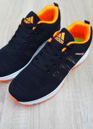 Женские кроссовки adidas neo черные с оранжевой скидкой sale &lt;unk&gt; smb8 фото