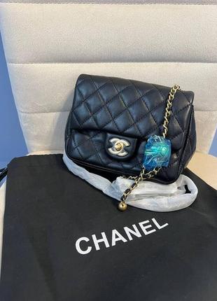 Жіноча сумка chanel mini молодіжна сумка шанель через плече з м'якої екошкіри витончена брендова сумочка