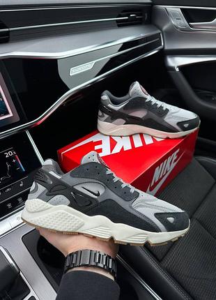 Мужские кроссовки nike air huarache runner gray beige