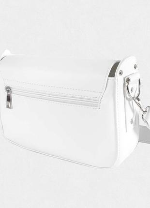 Жіноча сумка кросбоді з екошкіри біла2 фото