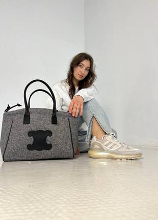 Жіноча сумка текстильна celine молодіжна, брендова сумка шопер через плече8 фото