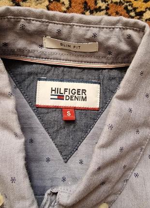 Брендовая фирменная хлопковая рубашка рубашка Tommy hilfiger,оригинал,размер s-xs.6 фото